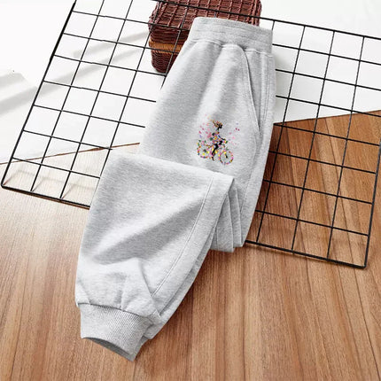 Butterfly Bike Cartoon Sweatshirt for Girls Autumn Long Sleeve Coats Girl Cotton Hoodie with Zipper 5-14T