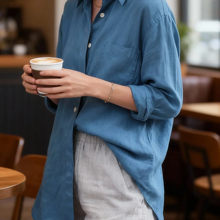 plus Size Women's Fashionable Solid Color Shirt Autumn Top Versatile Outerwear Formal Women's Clothing
