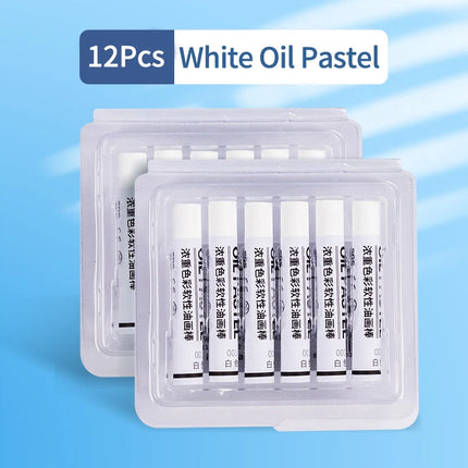 Soft Oil Pastels Set 6/18PCS White Color Artist Professional Painting Oil Pastel Stick for Painting Drawing Graffiti Art Crayons