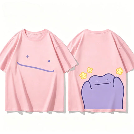 Pokemon 30th Anniversary Ditto Front and Back Printed T-shirt for Men's and Women's New Summer Style Y2K Harajuku Style T Shirt