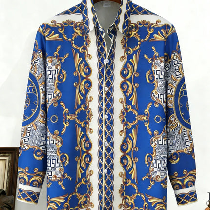 2026 New Men's Shirt, Street Style, 3D Printed High-Definition Pattern Print, Stylish Lapel Design, Versatile Trendy Men's Top