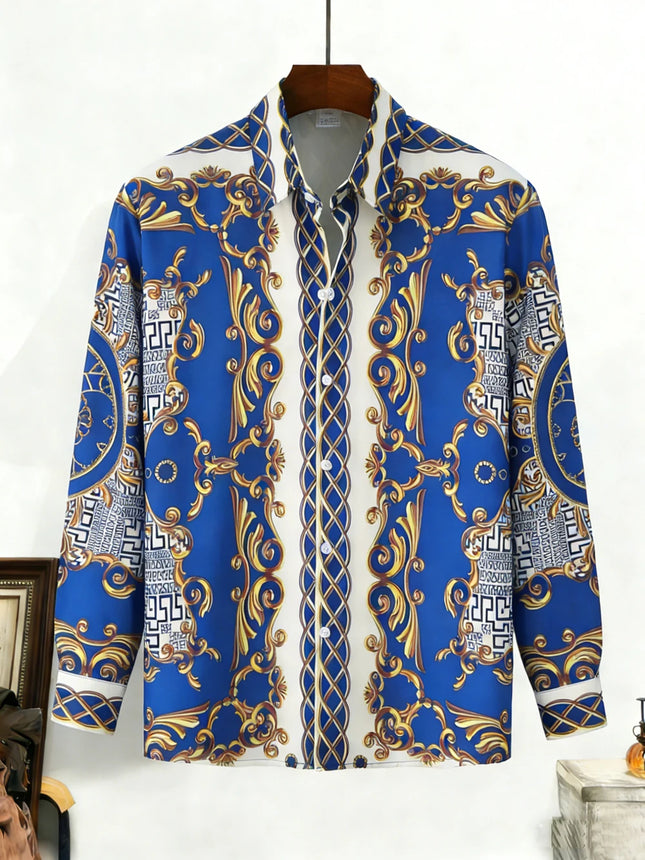 2026 New Men's Shirt, Street Style, 3D Printed High-Definition Pattern Print, Stylish Lapel Design, Versatile Trendy Men's Top