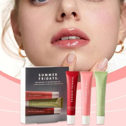 SUMMER FRIDAYS Lipstick three piece set deeply moisturizes lips locks water soothes brightens lips dry non greasy
