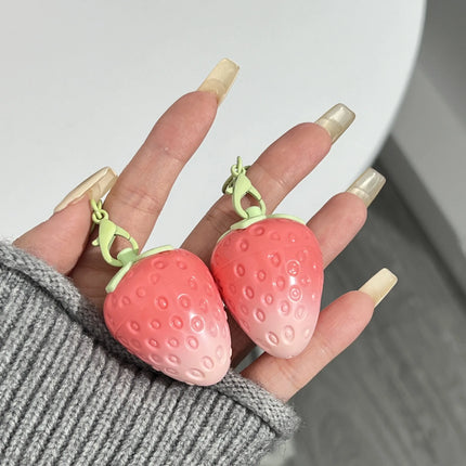 Strawberry Keychain Temperature Color Changing Lipstick Long Lasting Moisturizing Nourishing Lip Balm Cute Lip Gloss Cosmetics