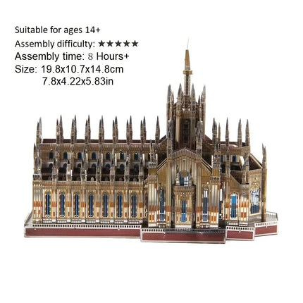 Church 3D Metal Puzzle Cologne Cathedral model DIY Laser Cut Jigsaw Model For Adult Educational Toys Desktop decoration