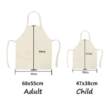 Lipstick Perfume Sexy Printed Linen Black Kitchen Apron Woman Work Dress Colorful Geometry Custom Cooking Baking Accessories