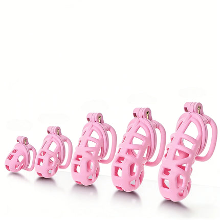 2026 New Chastity Lock Cage SM Flirting Breathable Resin Male Virginity Device Male Penis Lock with 4 Rings
