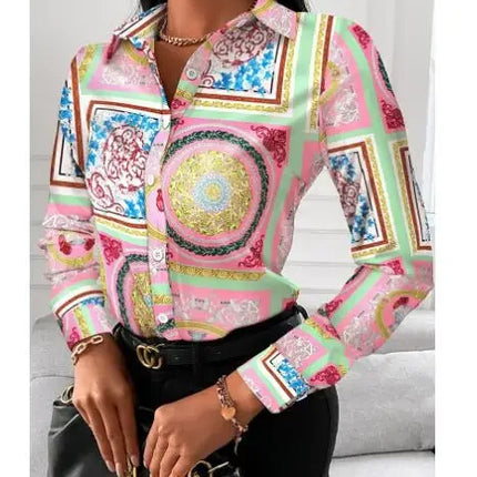 2026 Summer New Women's Long-sleeved Shirt, Single-breasted Printed Shirts Fashion Casual Tops Camisa Female Chemise S-XXL