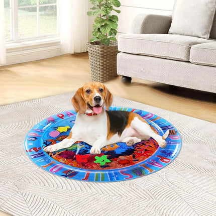 Water Sensory Play Mat Thickened Inflatable Water Mat For Cat And Dog Pet Playmat With Fish Sea Ocean Theme Sensory Toy Water