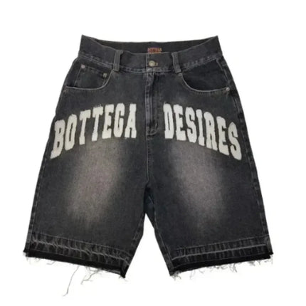Embroidered Shorts Y2K Streetwear Man Woman Clothing Harajuku Hip Hop Baggy Denim Gym Shorts Gothic Summer Basketball Shorts
