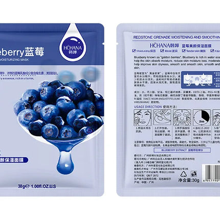 30pcs Fresh Fruits Facial Masks Face skincare Moisturizing Firming Hydrating Korean Face Mask Facial Skin Care Prodcuts