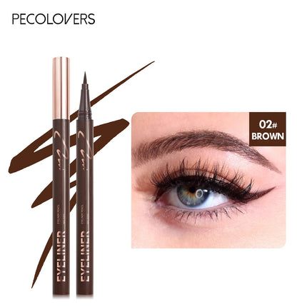 Long Lasting Black Brown Eye Liner Natural Waterproof Liquid Eyeliner Pen Quick-Drying Smooth Smudge-Proof Eyes Makeup