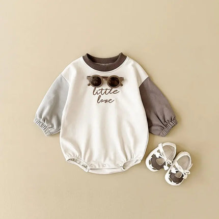 2024 Newborn Baby Romper Cotton Casual Boys Girls Jumpsuit Spring New Color Block Pullover Button Children Clothing 0-18M