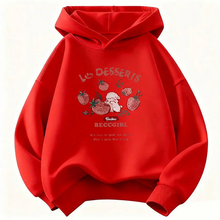 Funny Strawberry Fashion Y2k Hoodie Kids 90s Children's Sweatshirt Hoody Casual Hoodies for Boys Girls Clothes