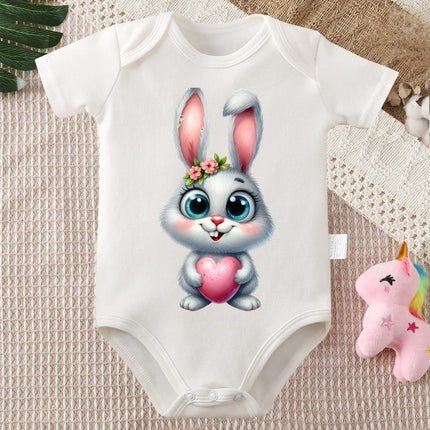 100% Cotton Bodysuit Happy Easter The Cool Rabbit Print Onesie Comfortable Cloths for Baby Jumpsuit for 0 To 12 Months Newborn
