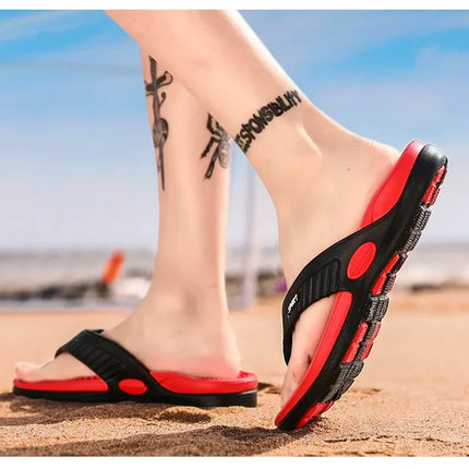 Massage Flip Flops for Men Summer Breathable Beach Shoes Sandals Men Luxury Flip Flops Breathable Plus Big Size Men Slippers 46