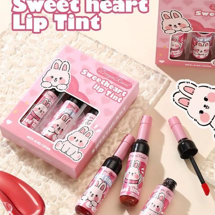 Wine Bottle Shaped Lip Gloss Set Long Lasting Moisturizing Non Transfer Liquid Lipstick With Cute Cartoon Design