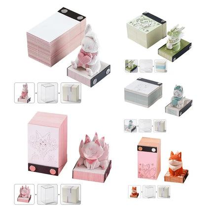 3D Notepad Cute Bunny 3D Memo Pad Animal Sticky Note Art Notes Block Office Accessories Birthday Gifts For Kids Friends