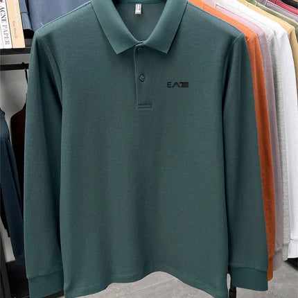 Luxury brand Polo shirt long-sleeved letter-printed top spring new 100% cotton fashionable casual comfortable breathable T-shirt