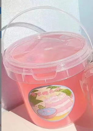 Fanfan Slime Large Bucket, Bubbly Non-Sticky Slime, Large Capacity Soft Stretchy Fake Water Jelly, Diy Craft Toy For Hobby Lover