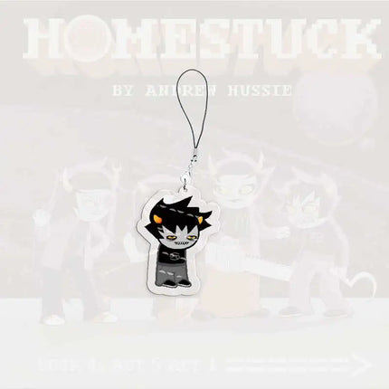 Cute Acrylic Homestuck Mobile Phone Charms Dave Strider John Egbert Karkat Small Pendant Phone Chain Keychain Fans Friends Gifts