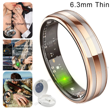 2026 New Smart Ring Temperature Heart Rate Sleep Monitoring Motion-Sensing Game IP68 Waterproof Men Women SmartRing Holiday Gift