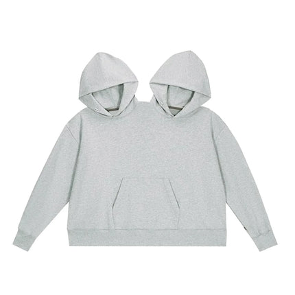 Double-person Hooded Sweatshirt Loose-fit Solid Color Sweatshirt Intimate Apparel For Two People