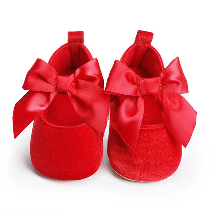 Spring and Autumn Baby Butterfly Knot Fashion Fluffy Princess Shoes 0-1 Year Old Baby Shoes Sneakers