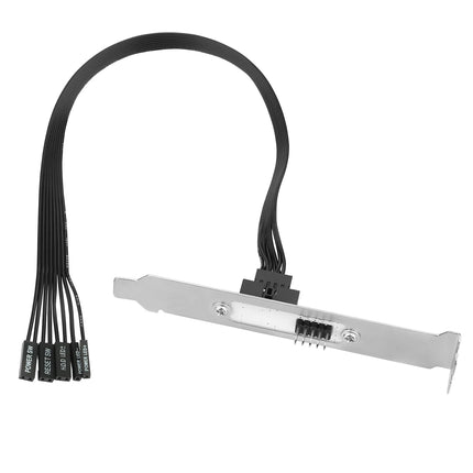 RGEEK 30cm Motherboard External Power Switch HDD LED Restart Button Extension Power Cable for PC Case Chassis PCI Baffle