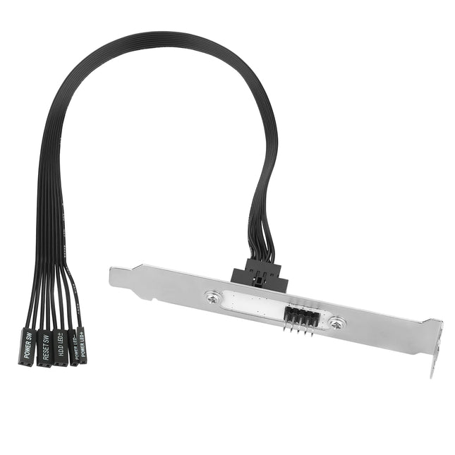 RGEEK 30cm Motherboard External Power Switch HDD LED Restart Button Extension Power Cable for PC Case Chassis PCI Baffle