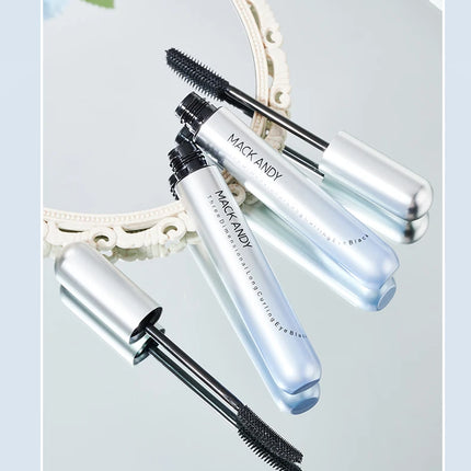 MACKANDY 4D Curling Thickening Black Mascara Waterproof Sweatproof Defined Lashes & All-Day Hold for Eyelash Extensions & Makeup