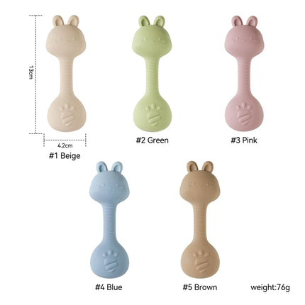 Rattles for Baby 0 3 Months Toys Cartoon Rabbits Sand Hammer Silicone Maracas Baby Silicone Rattle Toys Teether Toys for Baby