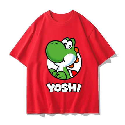 Super Mario Yoshi T-shirt Men and Women Summer Cotton Y2K Clothing Fashion Breathable Anime Fans Short Sleeve Tops Streetwear