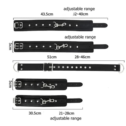 Black Leather Bondage Handcuffs Arm Cuffs Restraints Straps Hand Belt Cuffs Slave BDSM Exotic Sex Toys for Adults Couple Games