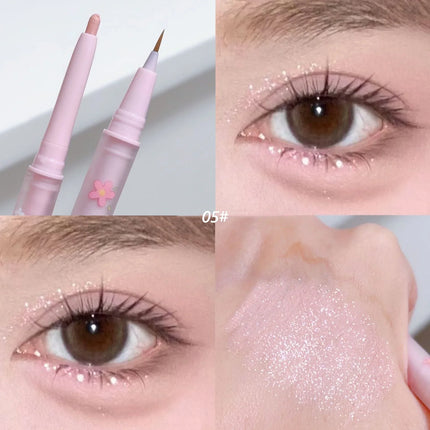 FAMOTY Double Head Eyeliner Liquid Down To Shadow Pencil Eye Highlighting Eyeshadow Stick Natural Big Eye Makeup Gel Pen