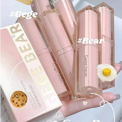 Silky Glossy Lipstick Gege Bear Pump Lips Moisture Water Bomb Comfortable Ultra Sheen Non-Stick Cup Lip Balm