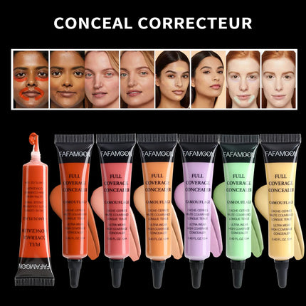 Full Coverage Waterproof Liquid Concealer LongLasting Oil Control Green Purple Orange Contour Matte Nude Facial Concealer Makeup