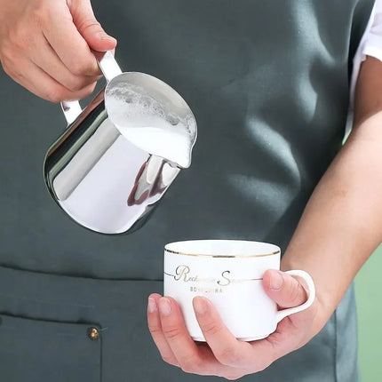 350ml/600ml (12 Oz/20 Oz) Milk Frother Steam Canister Stainless Steel Coffee Latte Art Milk Carafe Cup with Art Pen, 12 Oz