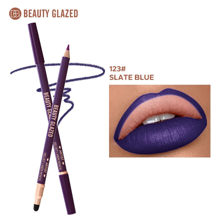 1pc Beauty Glazed Artist Velvet Lipliner Pencil With Sponge brush,Weightless Precise Liner with Super Soft Blendable Texture
