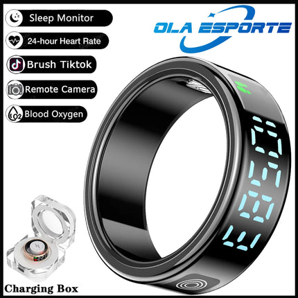 2026 Smart Ring with Display Screen and Touch, Wireless Charging, Health Manager, 5 ATM Waterproof For Men Women Rings R12 R11