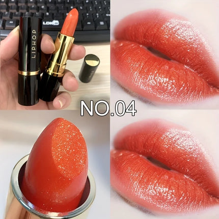 Shimmer Coral Metallic Lipstick Waterproof High Pigment Glitter Diamond Sparkling Pearl Lip Gloss for Shiny Cosmetics