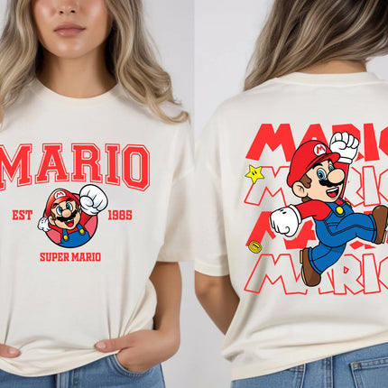 Super Mario Yoshi T-shirt Men and Women Summer Cotton Clothing Cartoon High Quality Round Neck Short Sleeved Tee Streetwear