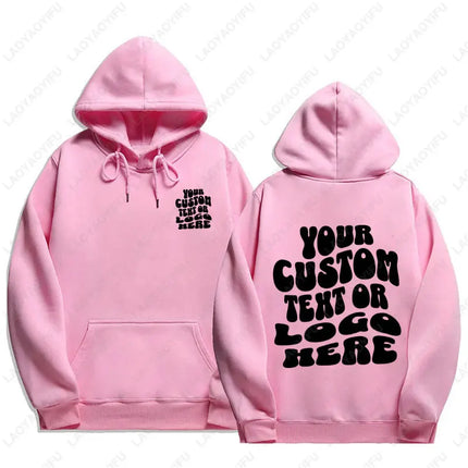 Custom Text Hoodie Personalized Sweatshirt Front Back Print Tee Custom Words On Back Business Logo Tshirt Custom Printed Shirt