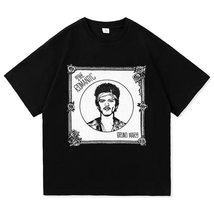 The Romantic Album T Shirt Bruno Mars The Romantic Tour 2026 Men/women Clothing Vintage Harajuku High Quality Cotton Tshirts