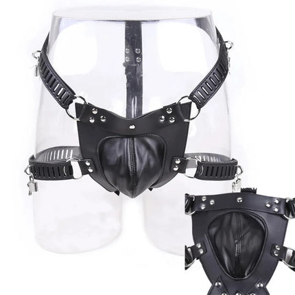 PU/Real Leather Sexy Panties BDSM Bondage  Restraints Penis Cock Cage Male Chastity Devices Belt Erotic Sexy Toys