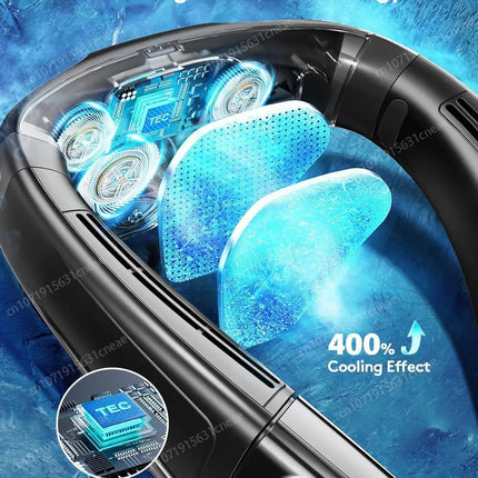 2026 New Neck Air Conditioner Portable Neck Fan Rechargeable Semiconductor Cooling Bladeless Fan Outdoor  Fan Wearable Cooler