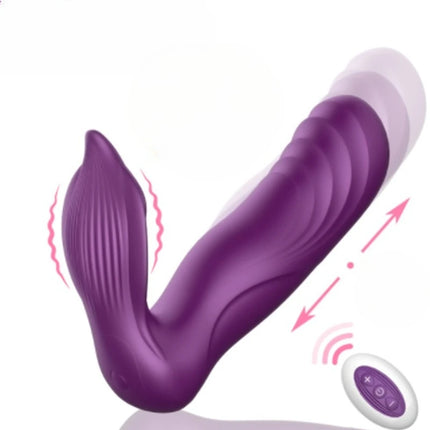 App Remote Telescopic Wearable Vibrator 10 Vibrating Thrusting G Spot Dildo with Liquid Silicone Vaginal Massage Adult Sex Toys