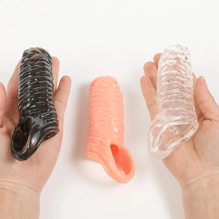 Silicone Reusable Penis Sleeve Soft Massage Toy Adult Sex Toy for Men Couple and Gay Lovers