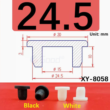 Black T-shaped silicone plug rubber hole cover dust-proof sealing, shock-absorbing foot pad  A-6.8mm~68.6mm