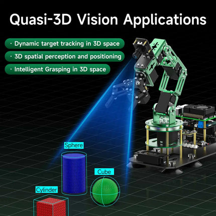 Yahboom DOFBOT AI Large Model Vision Robotic Arm Kit ROS2 Robot for RaspberryPi 5 Adopt Python Programming Object Recognition